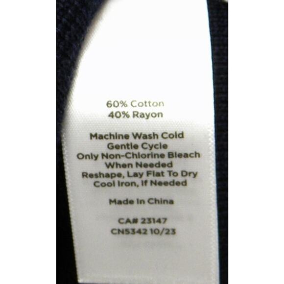 Talbots Petite Navy Blue Military Knit Sweater Preppy Classic Nautical Large P - Picture 4 of 4